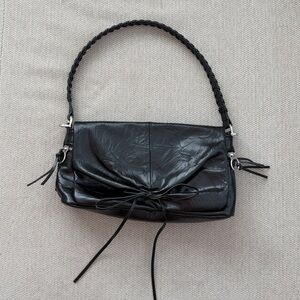 Zara Black Flap Shoulder Bag with Bow